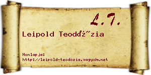 Leipold Teodózia névjegykártya
